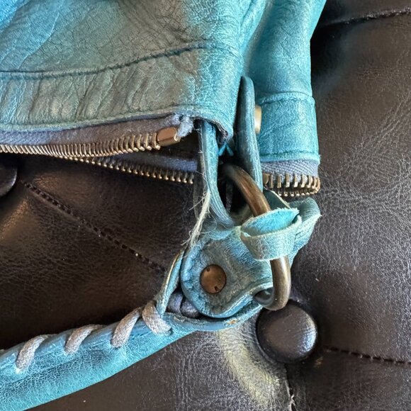 Auth 2005 Balenciaga Teal Turquoise Green Blue Chevre Day Shoulder Hobo Bag - Picture 13 of 15